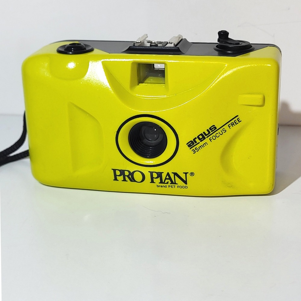 Argus 35mm Focus Free Camera Purina Pro Plan Promo Point and Shoot Yellow